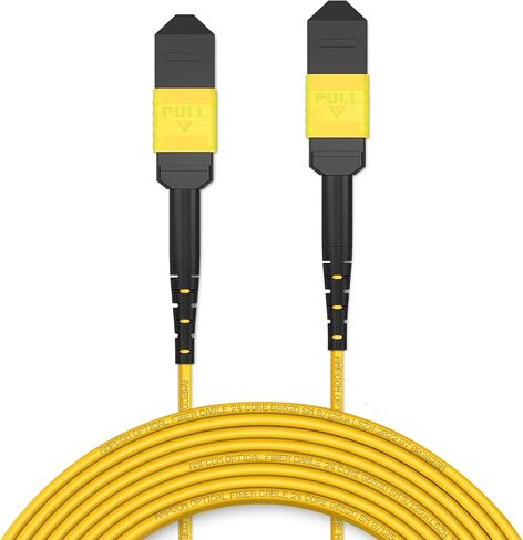 AMPCOM MPO to MPO Trunk Cable 9/125μm Singlemode OS1/OS2(24 Fiber, MPO to MPO Female, Type B, LSZH/Riser, UPC, Yellow) 10m (32ft) in Saudi Arabia