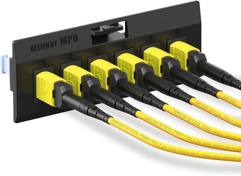 AMPCOM MPO to MPO Trunk Cable 9/125μm Singlemode OS1/OS2(24 Fiber, MPO to MPO Female, Type B, LSZH/Riser, UPC, Yellow) 10m (32ft) in Saudi Arabia