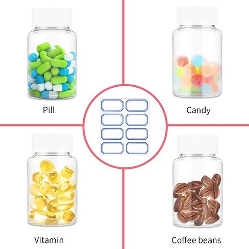4Pcs Clear Pill Bottles, 80ml Empty Plastic Medicine Bottles, Reagent Bottle with Caps, Small Travel Pill Case, Chemical Containers for Liquid Solid Powder in Kuwait