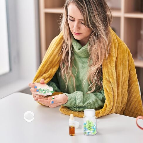 4Pcs Clear Pill Bottles, 80ml Empty Plastic Medicine Bottles, Reagent Bottle with Caps, Small Travel Pill Case, Chemical Containers for Liquid Solid Powder in Kuwait