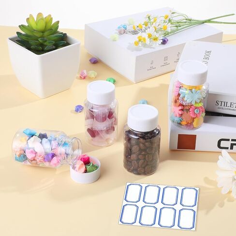4Pcs Clear Pill Bottles, 80ml Empty Plastic Medicine Bottles, Reagent Bottle with Caps, Small Travel Pill Case, Chemical Containers for Liquid Solid Powder in Kuwait