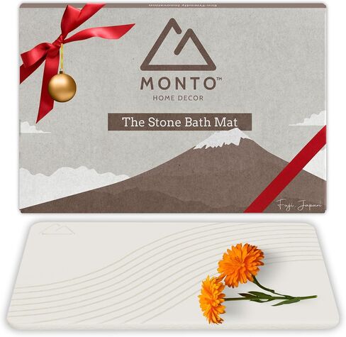 MONTO's Stone Bath Mat - Diatomaceous Earth Shower Mat, Non-Slip, Super Absorbent, Quick Drying Bathroom Floor Mat, Natural & Easy to Clean (Midnight Peak) in Saudi Arabia