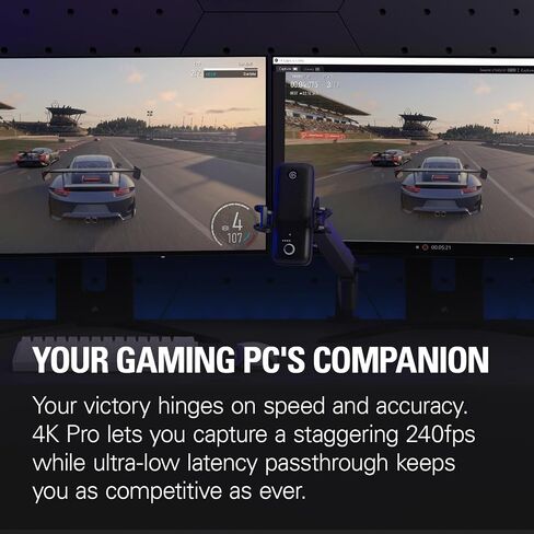 Elgato 4K Pro, Internal Capture Card: 8K60 Passthrough/4K60 HDR10 with Ultra-Low Latency on PS5, Xbox Series X/S, OBS and More, for Streaming & Recording (Renewed) in Saudi Arabia