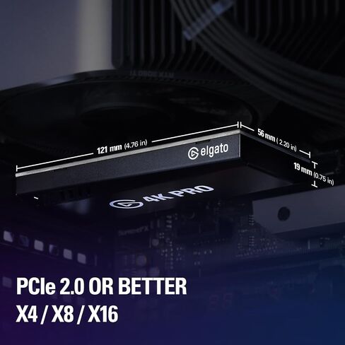 Elgato 4K Pro, Internal Capture Card: 8K60 Passthrough/4K60 HDR10 with Ultra-Low Latency on PS5, Xbox Series X/S, OBS and More, for Streaming & Recording (Renewed) in Saudi Arabia