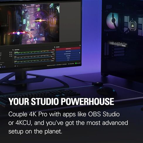 Elgato 4K Pro, Internal Capture Card: 8K60 Passthrough/4K60 HDR10 with Ultra-Low Latency on PS5, Xbox Series X/S, OBS and More, for Streaming & Recording (Renewed) in Saudi Arabia