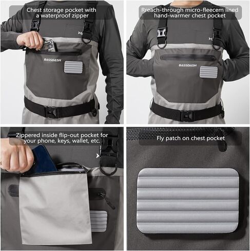 BASSDASH FW08 Men’s Breathable Waders Waterproof Fly Fishing Chest Fishing in Kuwait