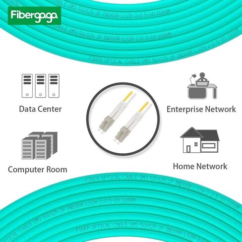 0.5M(1.6ft) OM3 LC to LC Fiber Patch Cable Duplex Multimode Fiber Cable 50/125µm OD-2.0 mm Fiber Optic Cable, Length Option: 0.2M(7inch) -10M(33ft) - 5Pack in Kuwait