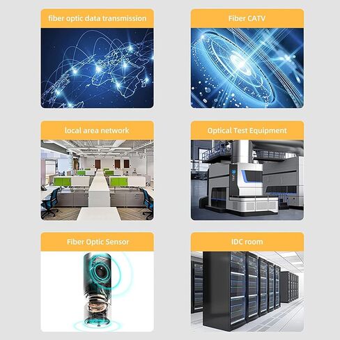 0.5M(1.6ft) OM3 LC to LC Fiber Patch Cable Duplex Multimode Fiber Cable 50/125µm OD-2.0 mm Fiber Optic Cable, Length Option: 0.2M(7inch) -10M(33ft) - 5Pack in Kuwait