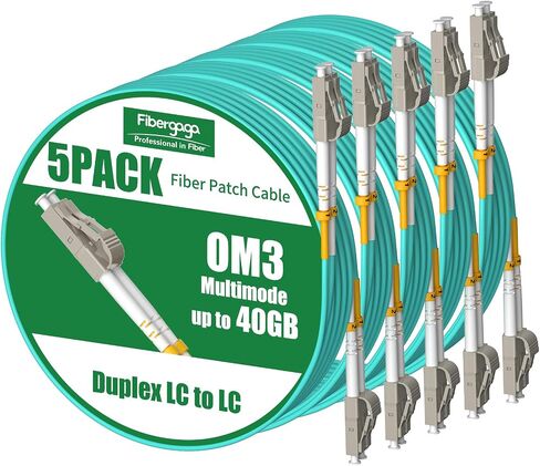 0.5M(1.6ft) OM3 LC to LC Fiber Patch Cable Duplex Multimode Fiber Cable 50/125µm OD-2.0 mm Fiber Optic Cable, Length Option: 0.2M(7inch) -10M(33ft) - 5Pack in Kuwait
