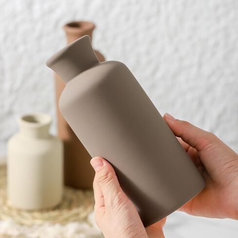 Ceramic Vase Set of 3, Vases Home Decor Rustic Vase Farmhouse Decor Vase Terra Cotta Pottery Vases for Bouquet Pampas Grass Dried Fresh Flowers Living Room Kitchen Bedroom Bathroom - Multicolor in Saudi Arabia