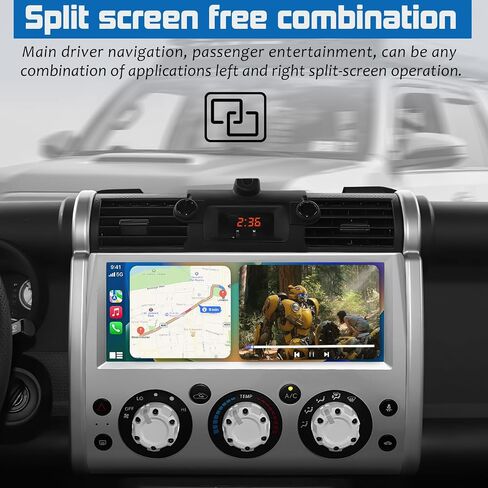 مجموعة أجهزة قياس راديو ستيريو للسيارة لسيارة Toyota FJ Cruiser ستيريو بشاشة LCD 2007-2018، وحدة رأس أندرويد فضية 12.3 بوصة، 4+32 جيجا، سهلة التركيب، CarPlay لاسلكي وAndroid Auto، ملاحة GPS in Kuwait