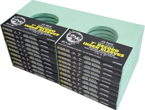(100) 7" Vinyl Record Inner Sleeves with Hole - Mint Green - Archival Quality - 07IWMG in Saudi Arabia