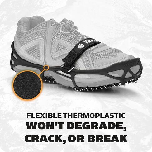 Yaktrax Pro Plus Traction Cleats for Ice and Snow, 360° Steel Coil Grip for All-Direction Traction, Flexible Thermoplastic Upper, Easy On/Off with Heel Tab, Includes Carry Bag & Carabiner in Saudi Arabia