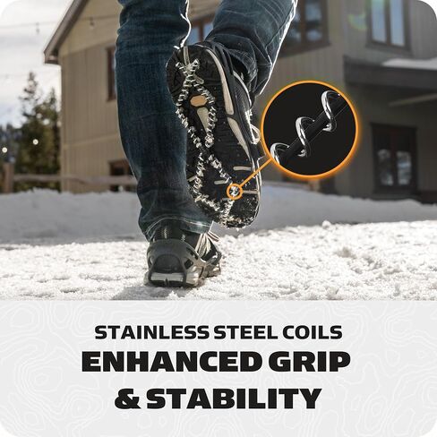 Yaktrax Pro Plus Traction Cleats for Ice and Snow, 360° Steel Coil Grip for All-Direction Traction, Flexible Thermoplastic Upper, Easy On/Off with Heel Tab, Includes Carry Bag & Carabiner in Saudi Arabia