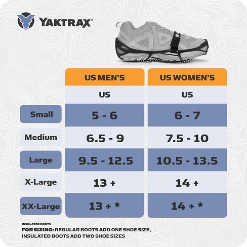 Yaktrax Pro Plus Traction Cleats for Ice and Snow, 360° Steel Coil Grip for All-Direction Traction, Flexible Thermoplastic Upper, Easy On/Off with Heel Tab, Includes Carry Bag & Carabiner in Saudi Arabia