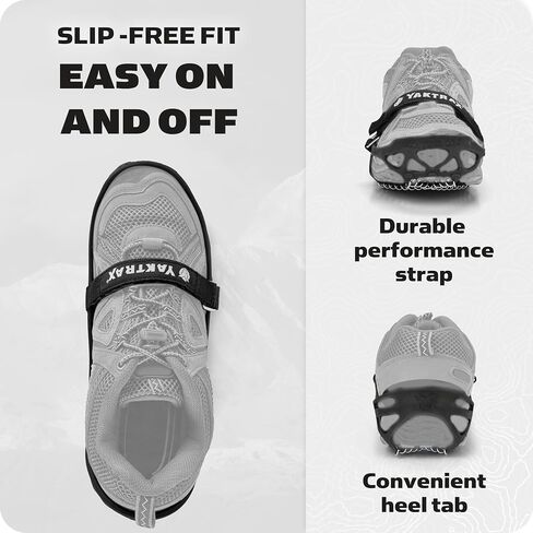 Yaktrax Pro Plus Traction Cleats for Ice and Snow, 360° Steel Coil Grip for All-Direction Traction, Flexible Thermoplastic Upper, Easy On/Off with Heel Tab, Includes Carry Bag & Carabiner in Saudi Arabia