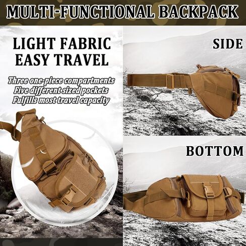 Taeku Tactical Fanny Pack, Military Waist Bag Utility Hip Pack with Adjustable Strap for Outdoors Fishing Cycling Camping Dog Walking (Black) in Kuwait