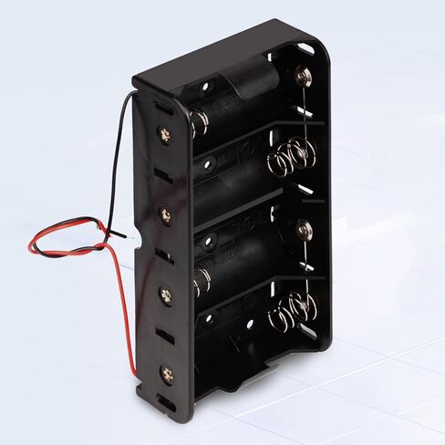 PKCELL 2 حزمة 4 فتحة حامل بطارية خلية D 1.5 فولت D حجم صندوق علبة البطارية مع أسلاك يؤدي in Kuwait