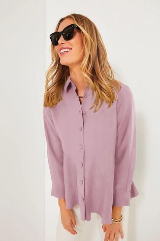 Cicy Bell Women's Button Down Shirts Collared V Neck Long Sleeve Peplum Tiered Blouse Tops in Kuwait