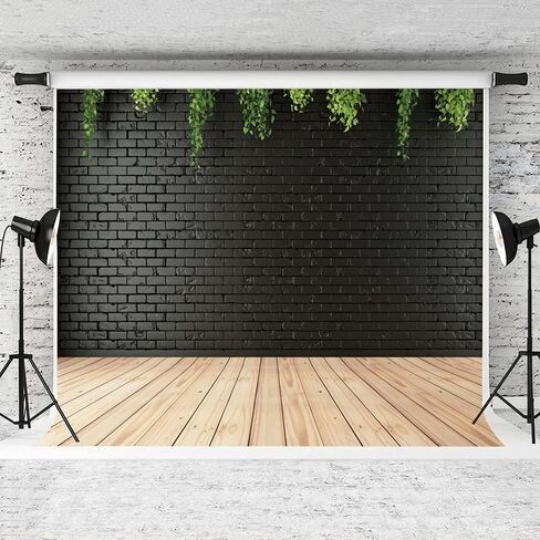 خلفية تصوير من الفينيل مقاس 5X7FT باللون الأسود مع تصميم أرضية خشبية لعيد الميلاد والزفاف وأعياد الميلاد in Kuwait