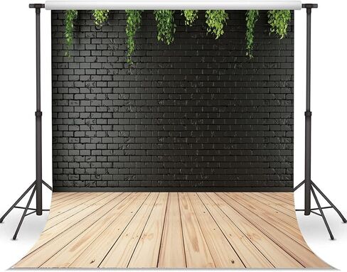 خلفية تصوير من الفينيل مقاس 5X7FT باللون الأسود مع تصميم أرضية خشبية لعيد الميلاد والزفاف وأعياد الميلاد in Kuwait