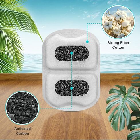 Dog Water Fountain Filter, 8 Pack Pet Fountain Filters Cat Water Fountain Filters Replacement for 7L/230oz/1.8G Stainless Steel Dog Fountain,Replacement Filters and Sponges in Kuwait