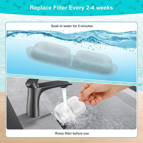 Dog Water Fountain Filter, 8 Pack Pet Fountain Filters Cat Water Fountain Filters Replacement for 7L/230oz/1.8G Stainless Steel Dog Fountain,Replacement Filters and Sponges in Kuwait