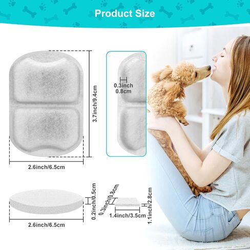 Dog Water Fountain Filter, 8 Pack Pet Fountain Filters Cat Water Fountain Filters Replacement for 7L/230oz/1.8G Stainless Steel Dog Fountain,Replacement Filters and Sponges in Kuwait