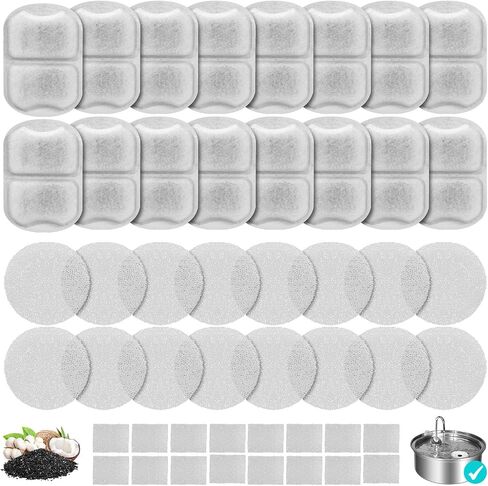 Dog Water Fountain Filter, 8 Pack Pet Fountain Filters Cat Water Fountain Filters Replacement for 7L/230oz/1.8G Stainless Steel Dog Fountain,Replacement Filters and Sponges in Kuwait