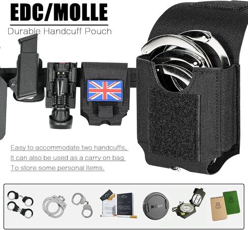 Double Handcuff Holder-MOLLE Hand Cuffs Pouch for Duty Belt,Police Handcuffs Case Law Enforcement.(Bag Only) in Saudi Arabia