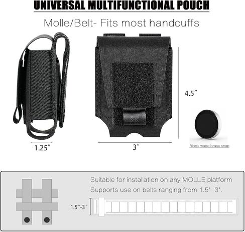 Double Handcuff Holder-MOLLE Hand Cuffs Pouch for Duty Belt,Police Handcuffs Case Law Enforcement.(Bag Only) in Saudi Arabia