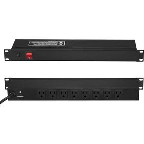 VEVOR PDU Power Strip, 8 Outlet Surge Protector for 1U Network Server Racks, Surge Protection & Overload Protection, 110-125V/15A, with 6ft 14AWG Power Cord Rack Mount Power Strip