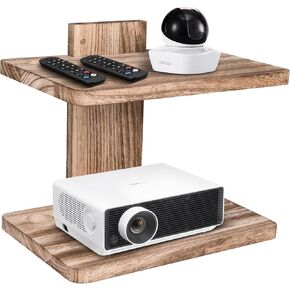 Small Mini Projector Shelf/Projector Wall Mount Floating Shelf/Router Shelf/Modem Cable Box Shelf/Projector Rack Holder/Projector Mount by Wood TMU2