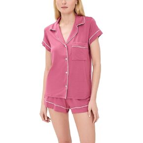 Eberjey Women's Gisele - Shortie Short PJ Set Pure Ivory/Navy S