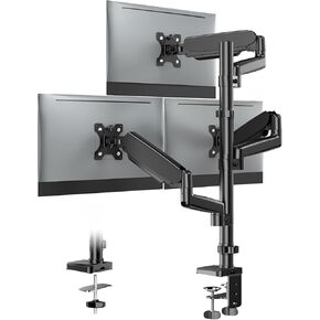 FORGING MOUNT Triple Monitor Mount, Articulating Adjustable 3 Monitor Desk Mount for 13-32inch Screens up to 17.6lbs Each, Gas Spring Monitor Arm with Tilt Swivel Rotation, Max VESA 100x100