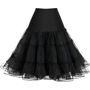 ZLQQ Women's 4-Hoop Petticoat Crinoline Underskirt for Wedding Ball Gown Tutu Tulle Slips Skirt