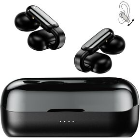 Clip On Earbuds, Wireless Bluetooth 5.4 Ultra Open Ear Earbuds IPX5 Waterproof Sports Headphones with Built-in HD Microphone, Comfy and Lightweight, Stable Fit for Indoor and Outdoor Activatives
