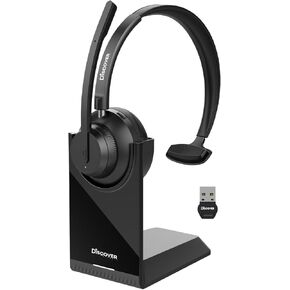 Discover Boomstick – Wireless Bluetooth Headset with Microphone | Bluetooth 5.1 USB Dongle Headset for Softphone, Computer, Laptop, Mobile Phone, and Tablet (Single Speaker)