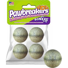 4 Bonkas Catnip Balls - All Natural cat Treats, Medical Grade Catnip Treat and Toy, Catnip for Cats, Safe & Digestible, Hypoallergenic & Vegan - 1.25 inches Diameter, Made in USA