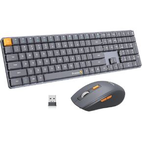 لوحة مفاتيح وماوس ميكانيكية لاسلكية ProtoArc، ​​MECH KM200 2.4 جيجا هرتز ماوس لوحة مفاتيح ميكانيكية للمكتب، حجم كامل، مفاتيح منخفضة المستوى، مفاتيح بنية، قابلة لإعادة الشحن، لسطح المكتب والكمبيوتر المحمول والنوافذ in Kuwait