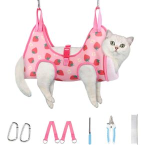 Supet Cat Grooming Hammock for Cats Dogs, Helpful Cat Nail Clipper Hammock, Restraint Dog Sling for Nail Clipping, Cat Grooming Hammock for Dog Pet to Nail Trimming