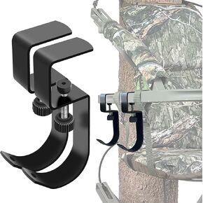 2PCS Tree Stand Seat Hangers Adjustable Treestand Gear Hangers Thickened Hook Holder for Treestand Platform Sadle Hunting Gears Accessory, Easy Installation, Fits 1.2inch Square Tree Stand Tube