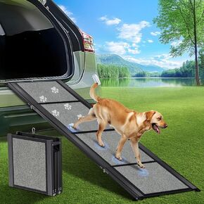 Dog Ramp for Car 𝟕𝟏"𝐱𝟐𝟎" Large Dog Folding Pet Stair Ramp for Truck, SUV, with Non-Slip Surface, Up to 250LBS, Outdoor Dog Car Ramp for Medium & Large Dogs, Portable Pet Steps
