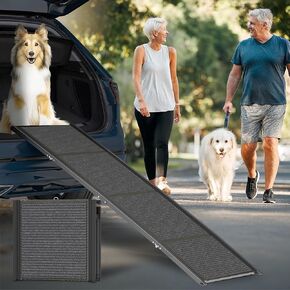 Dog Ramp for Car, 67"x20" Car Ramp for Large Dogs, Foldable&Portable Dog Ramp with Non-Slip Rug Surface, Extra Wide Dog Car Ramp for SUV, Truck
