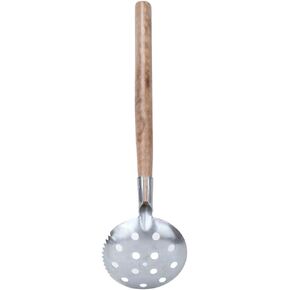 Shanrya Ice Skimmer, Ice Fishing Scoop, Winter Fishing Skimmer Scoop, 34x8cm Iron+Wood 130g for Ice Fishing Fishing Lover Lake Winter Fishing