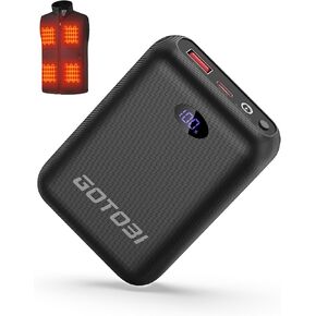 𝟕.𝟒𝐕 𝟏𝟔𝟎𝟎𝟎𝐦𝐀𝐡 Heated Vest Battery Pack for ORORO, for Venustas, Rechargeable Power Bank with LED Display and 2 Adapter Cables for Heated Vests, Jackets, and Pants