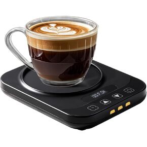 Coffee Mug Warmer, 36W Cup Warmer for Desk with Display, 4H Auto Shut Off, 9 Temp Settings & 1-12H Timer, Candle Warmer, Smart Temp Control Warmer, for Women