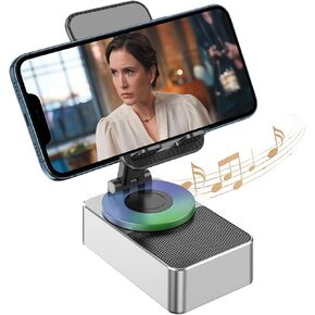 Bluetooth Audio Power Bank Bracket, Bluetooth Audio Power Phone Holder, Cell Phone Stand with Wireless Bluetooth Speaker Premium Surround Sound, Foldable Cellphone Stand for Phone Tablet (Gray) in Saudi Arabia