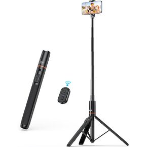 VRIG 63" Newest Phone Tripod&Selfie Stick for iPhone,Integrated Selfie Stick with Bluetooth Shutter,Cell Phone Tripod Stand for Video Recording Compatible with iPhone 16/15/14/13/all