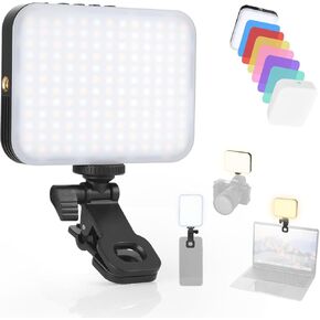 UTEBIT Selfie Light Rechargeable 156 LED Phone Light with Front & Back Clip Phone Camera Light 3 Light Modes Portable Clip Fill Video Light for iPhone iPad Laptop Video Conference Makeup TikTok Vlog